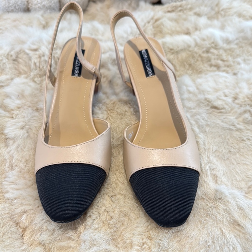 Black and Cream D’Orsey Slingbacks
